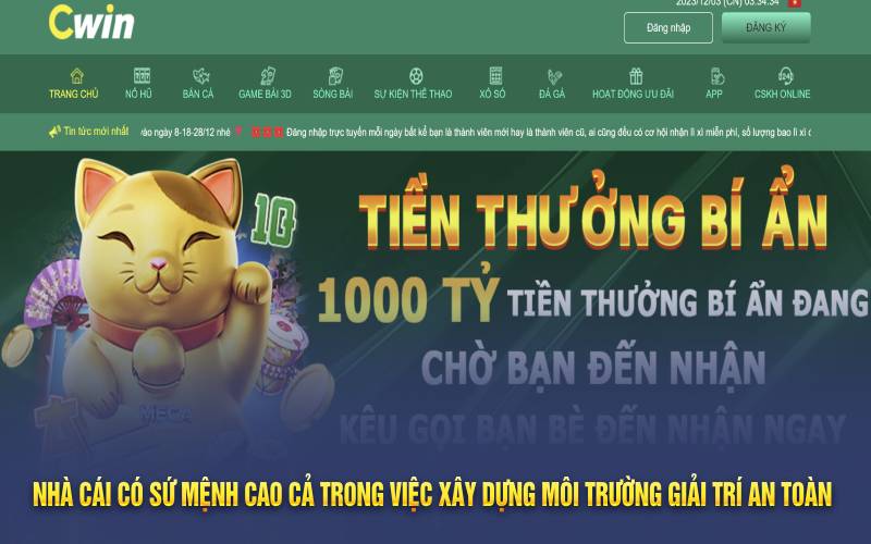 Nhà cái có sứ mệnh cao cả trong việc xây dựng môi trường giải trí an toàn 